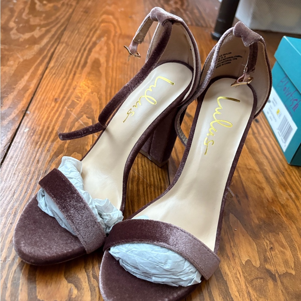 Lulu's Chocolate Velvet Heels